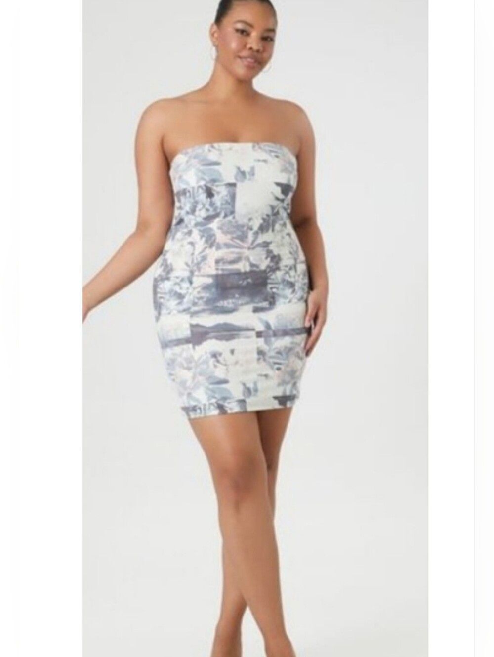 NWT Contour Sculpt Floral Tube Strapless Dress 3X Summer Spring Stretch V-2460